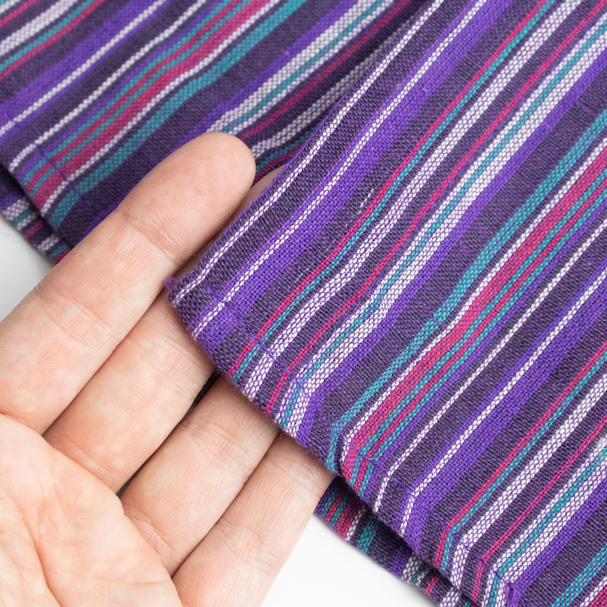 Nomad Grandad Shirt in Black Purple – 100% Breathable Cotton