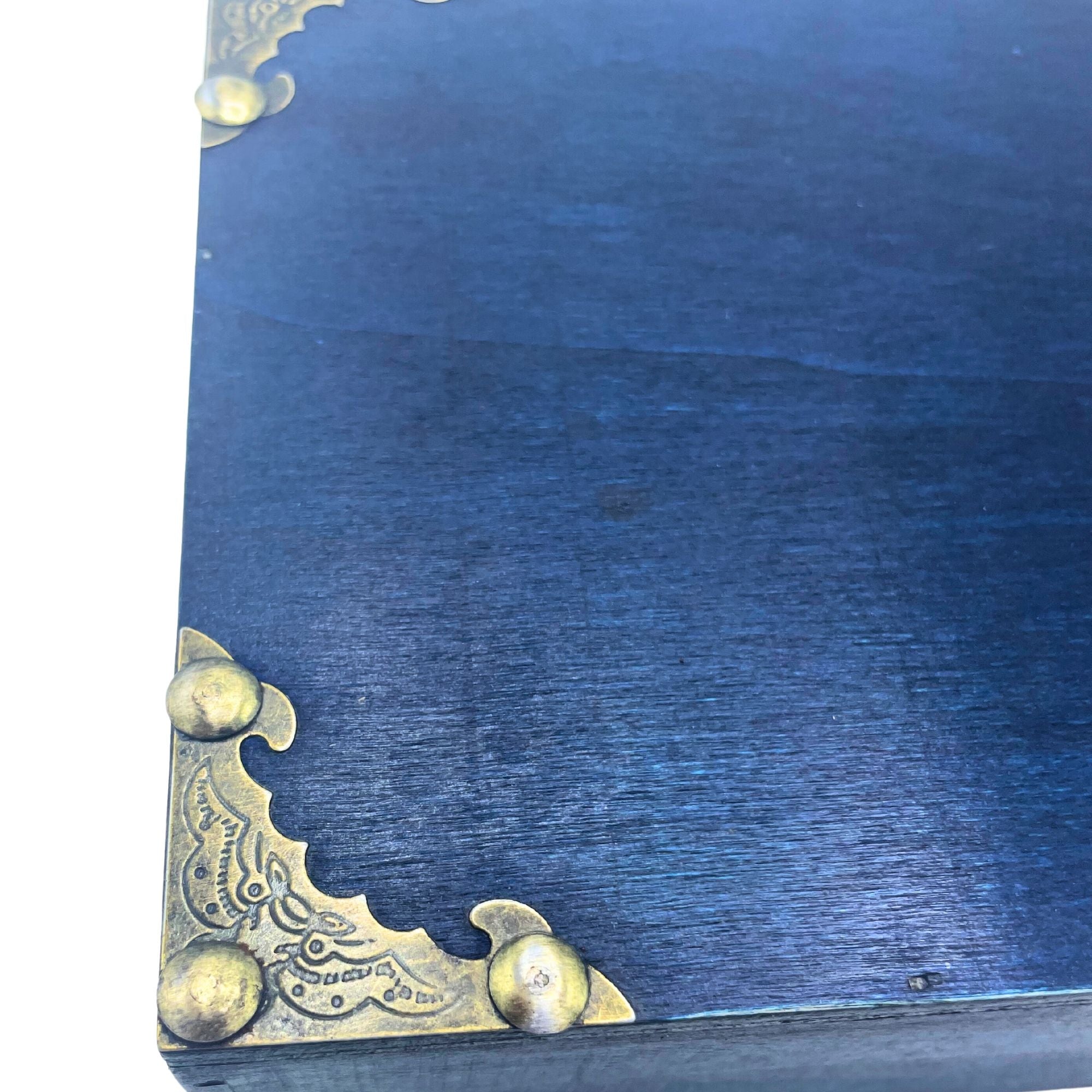 Tea / Gift / Hamper Box - Teal - Vintage Style Wooden Storage Box