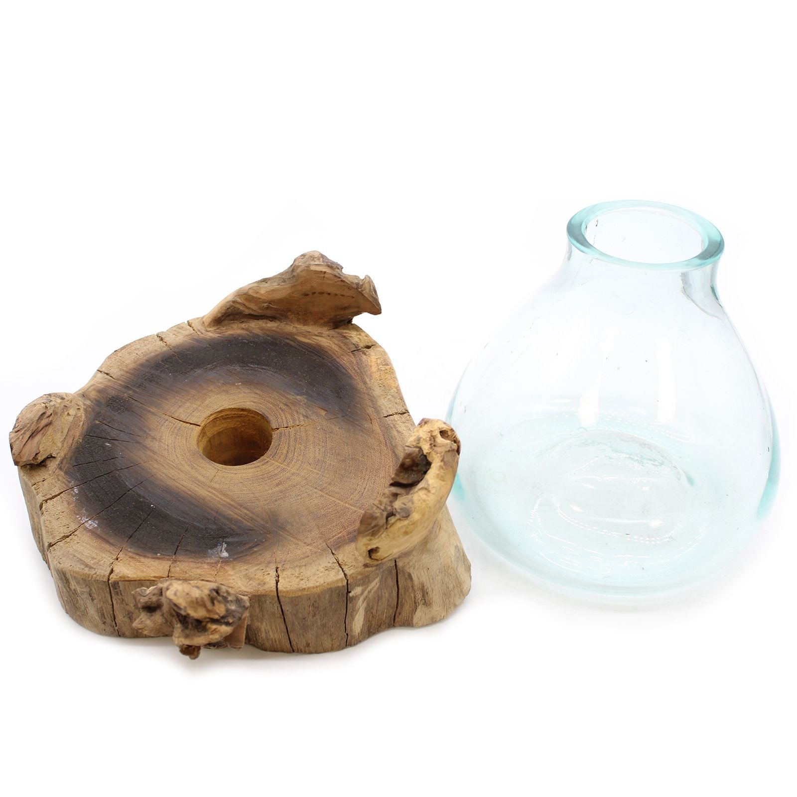 Handmade Molten Glass 3.7L Fish Tank with Light Base – 30cm