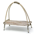 Eco-Friendly Coconut Leaf & Rattan Tea Stand – Handcrafted Whitewashed Sustainable Home Décor