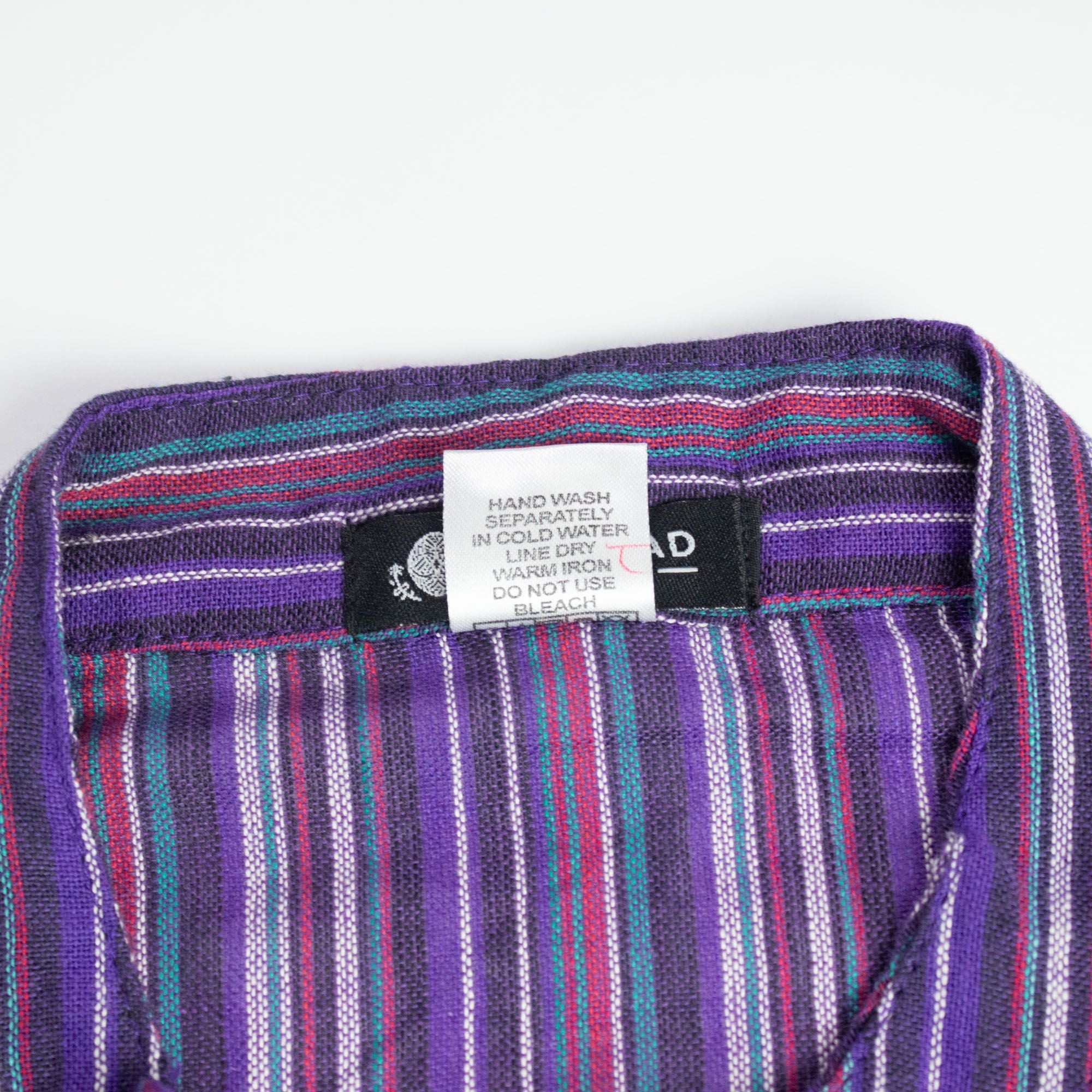 Nomad Grandad Shirt in Black Purple – 100% Breathable Cotton