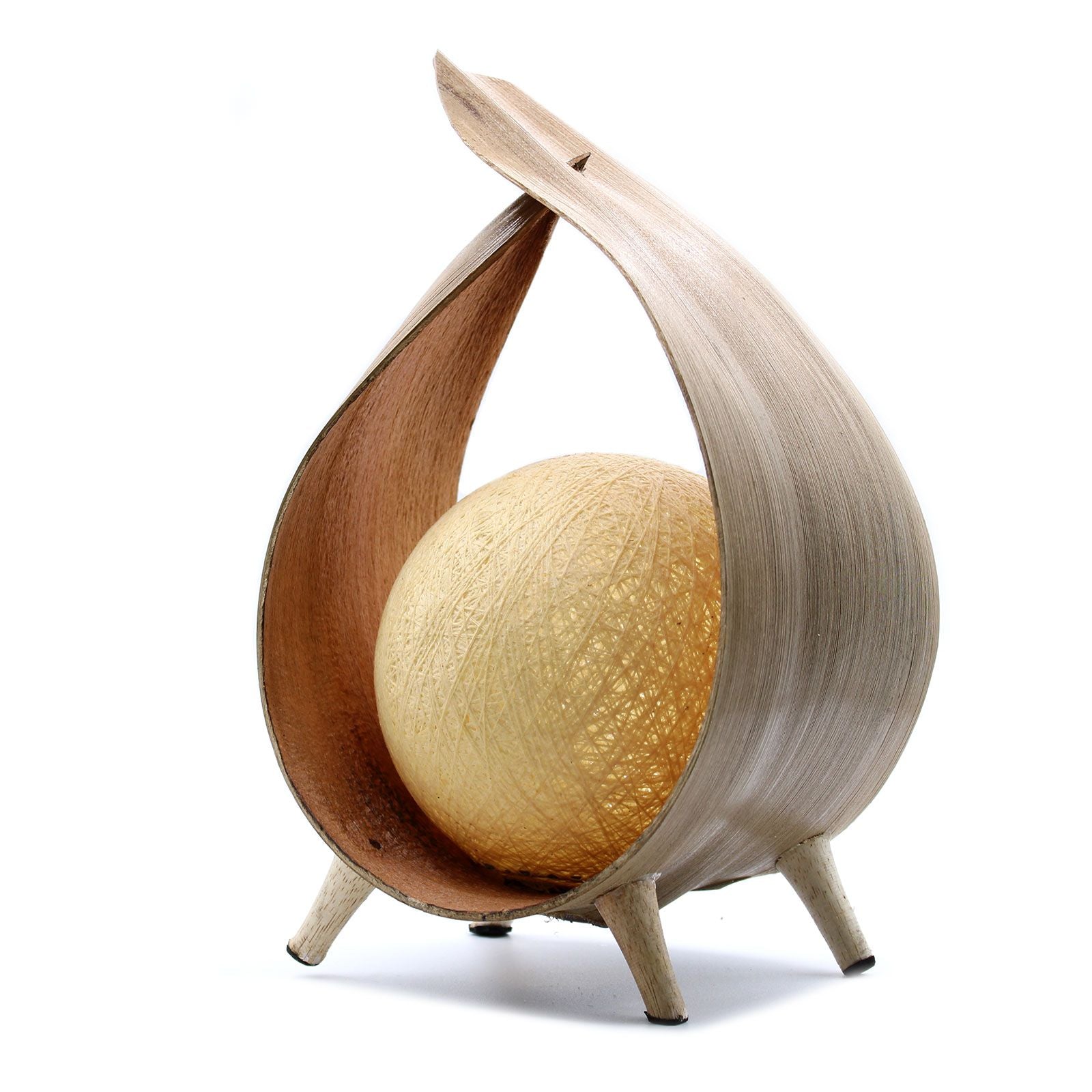 Natural Coconut Lamp - Natural Wrapover - Handcrafted & Eco
