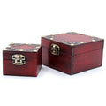 Set of 2 Gothic Square Boxes - Vintage-Style Decorative Storage