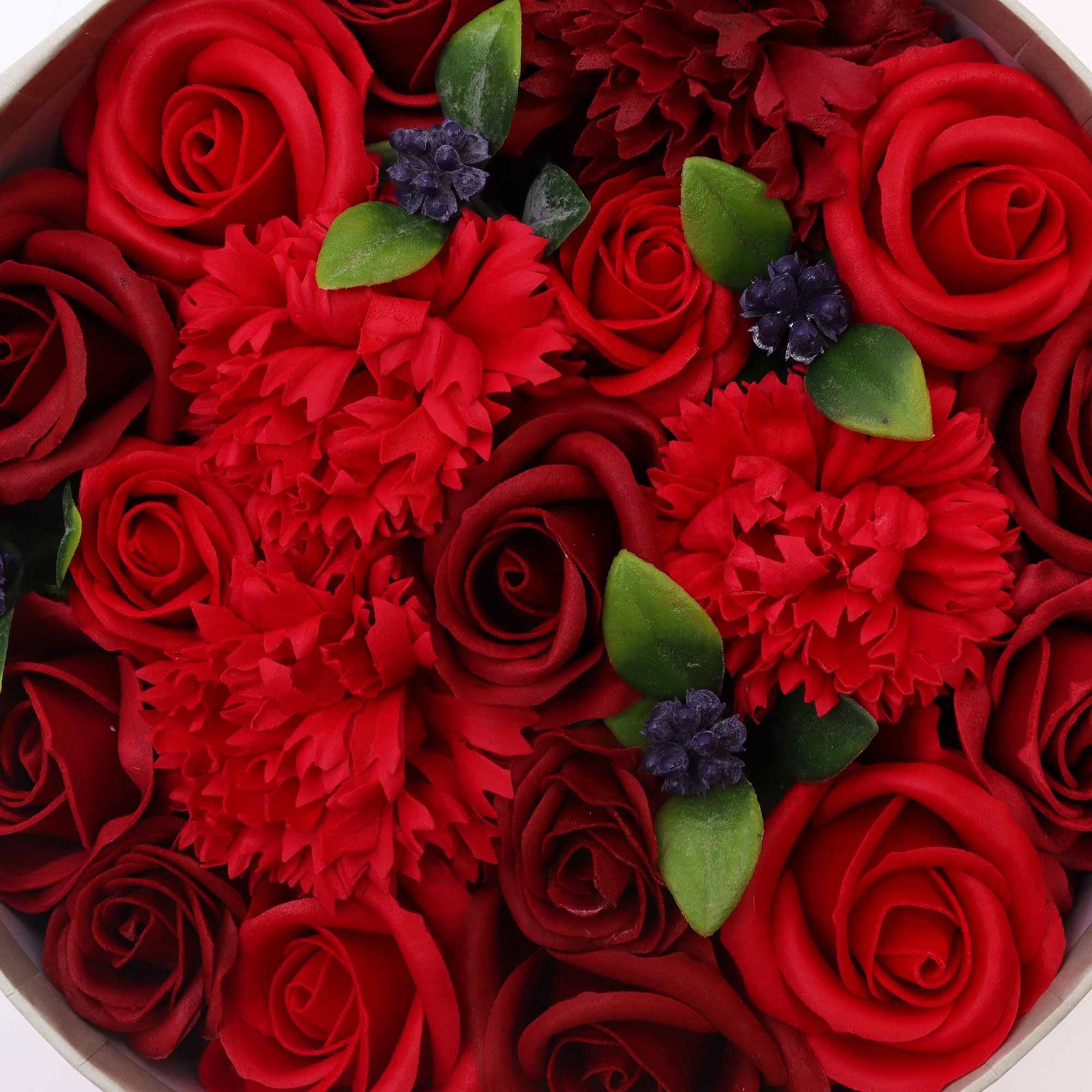 Round Box - Classic Red Roses - Soap Flower Gift Round Box