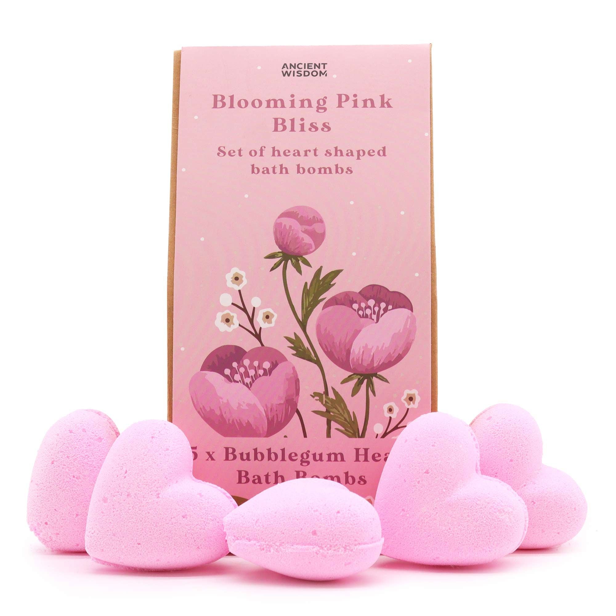 Blooming Pink Bliss Bath Heart Gift Set - bath bombs