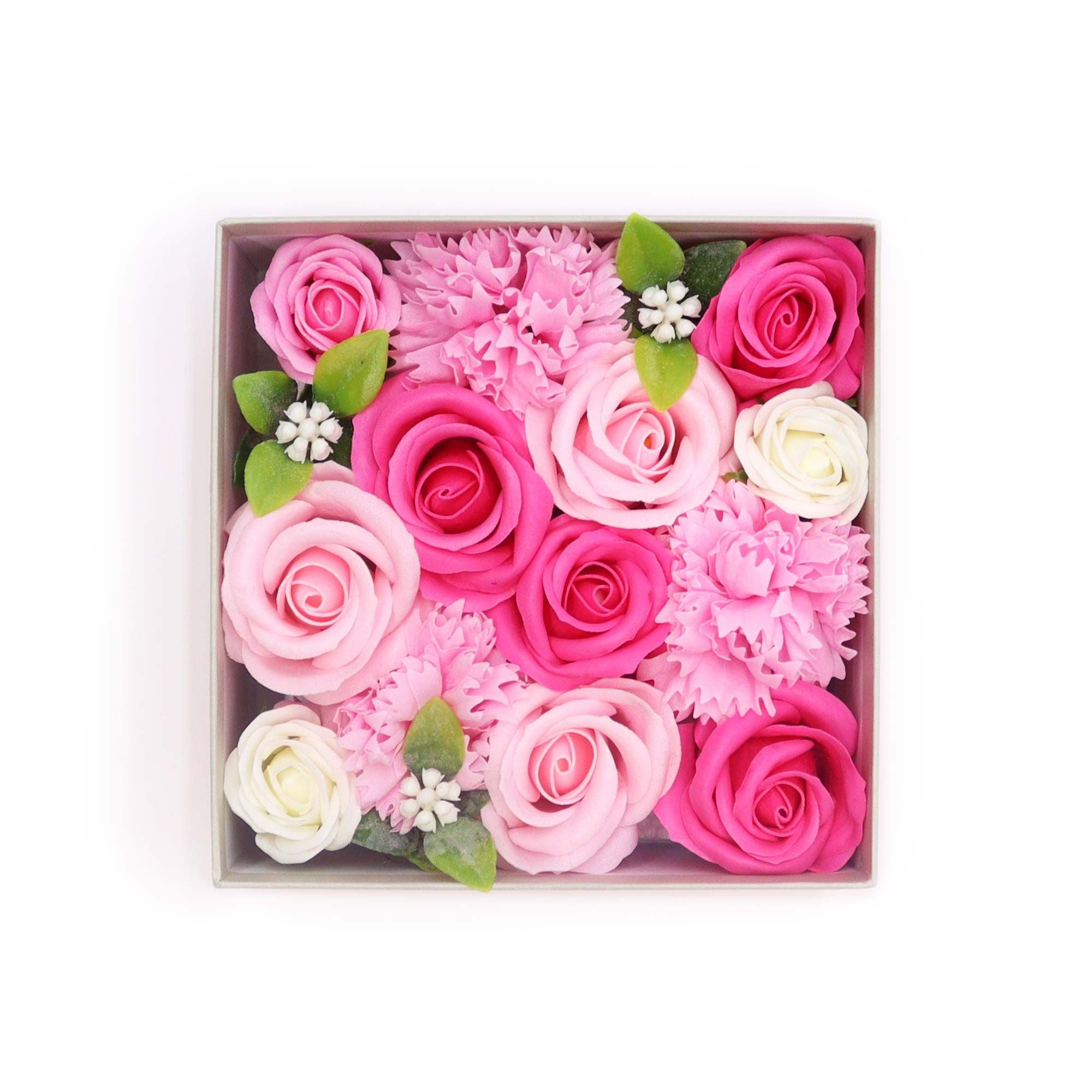 Square Box - Baby Blessings - Pinks - Soap Flower Gift Round Box