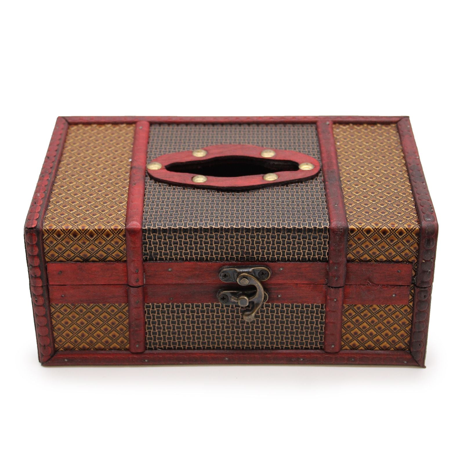 Large Tissue Box Trunk Style - Vintage-Style Decorative Storage