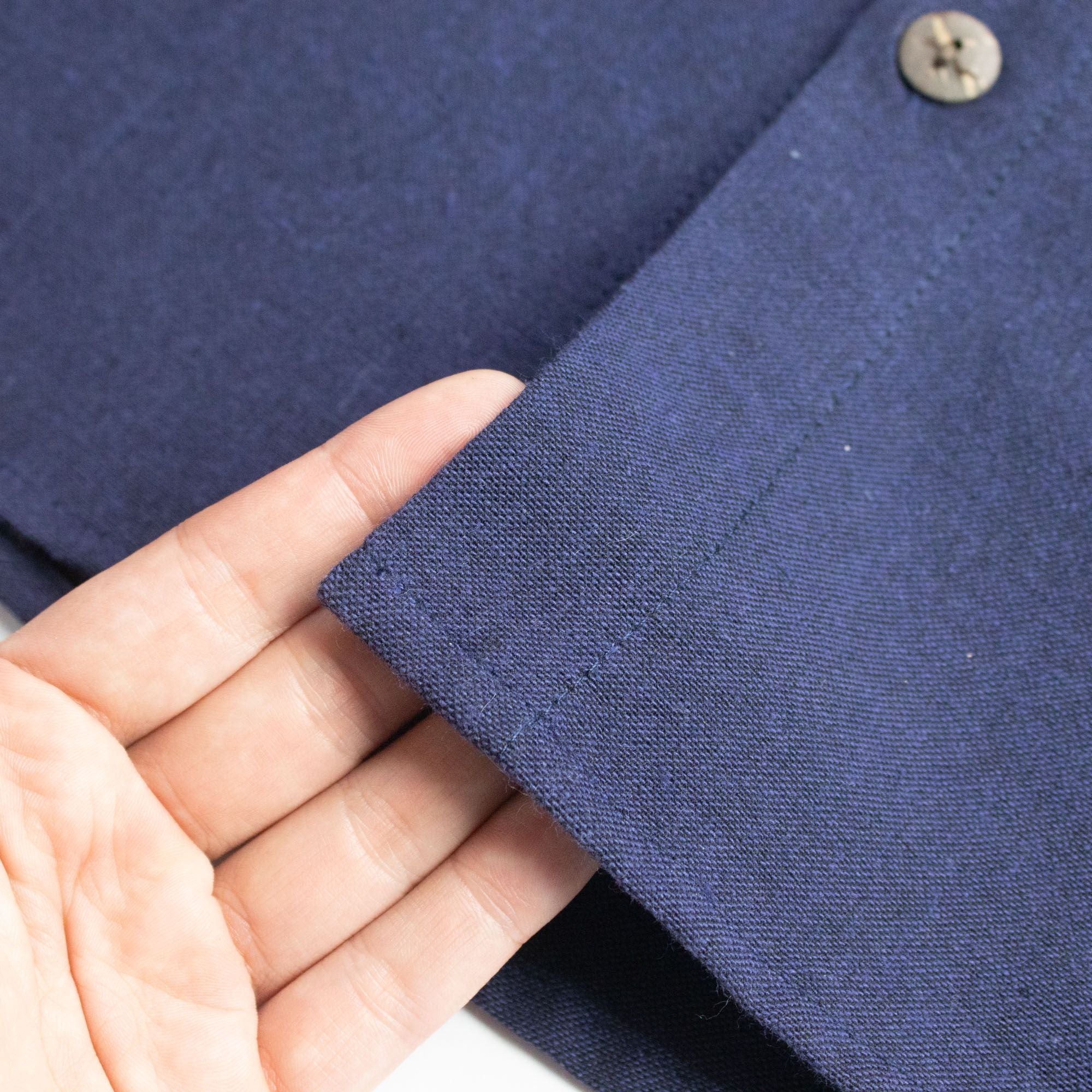 Nomad Grandad Shirt - Indigo Blue Cotton