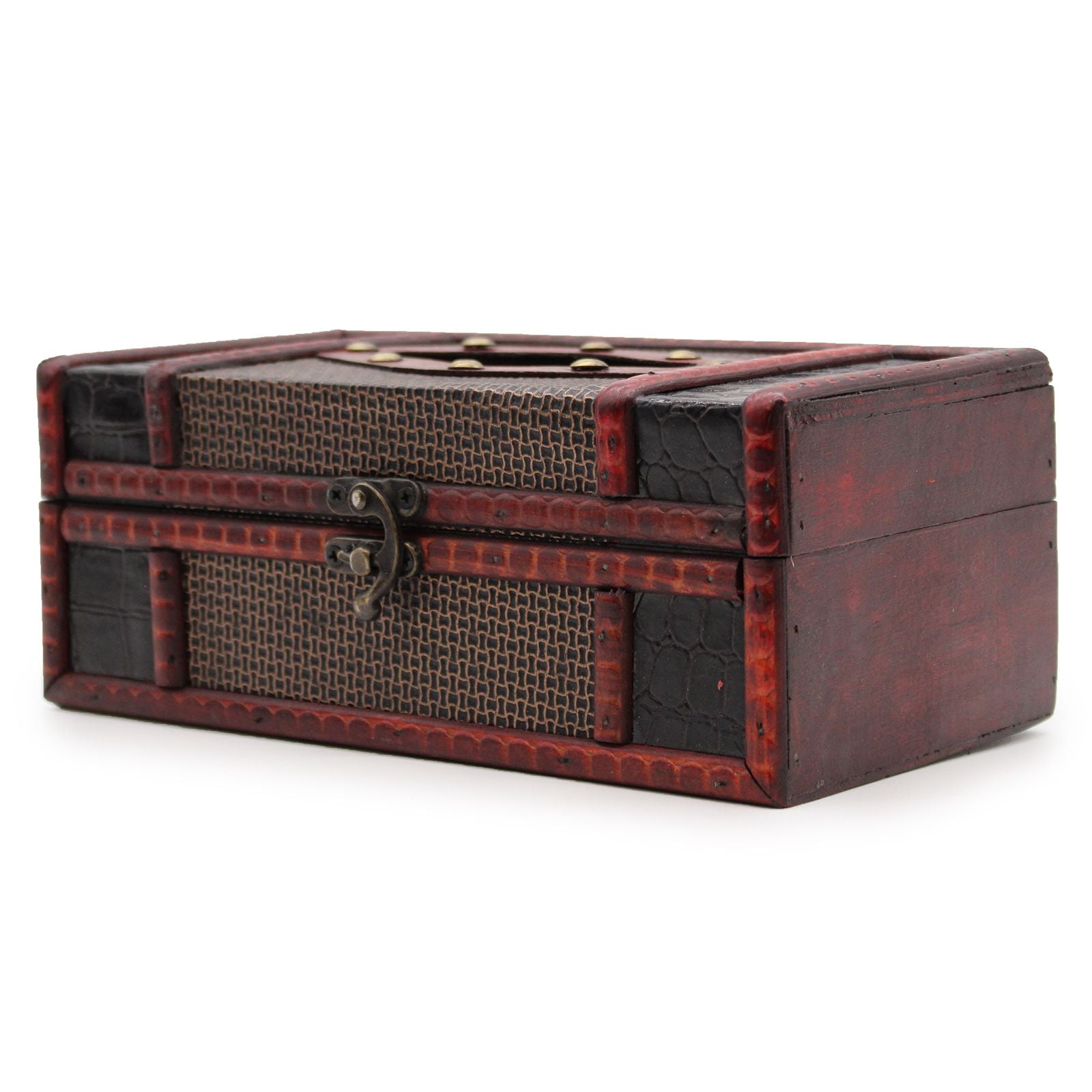 Large Tissue Box Trunk Style - Vintage-Style Decorative Storage