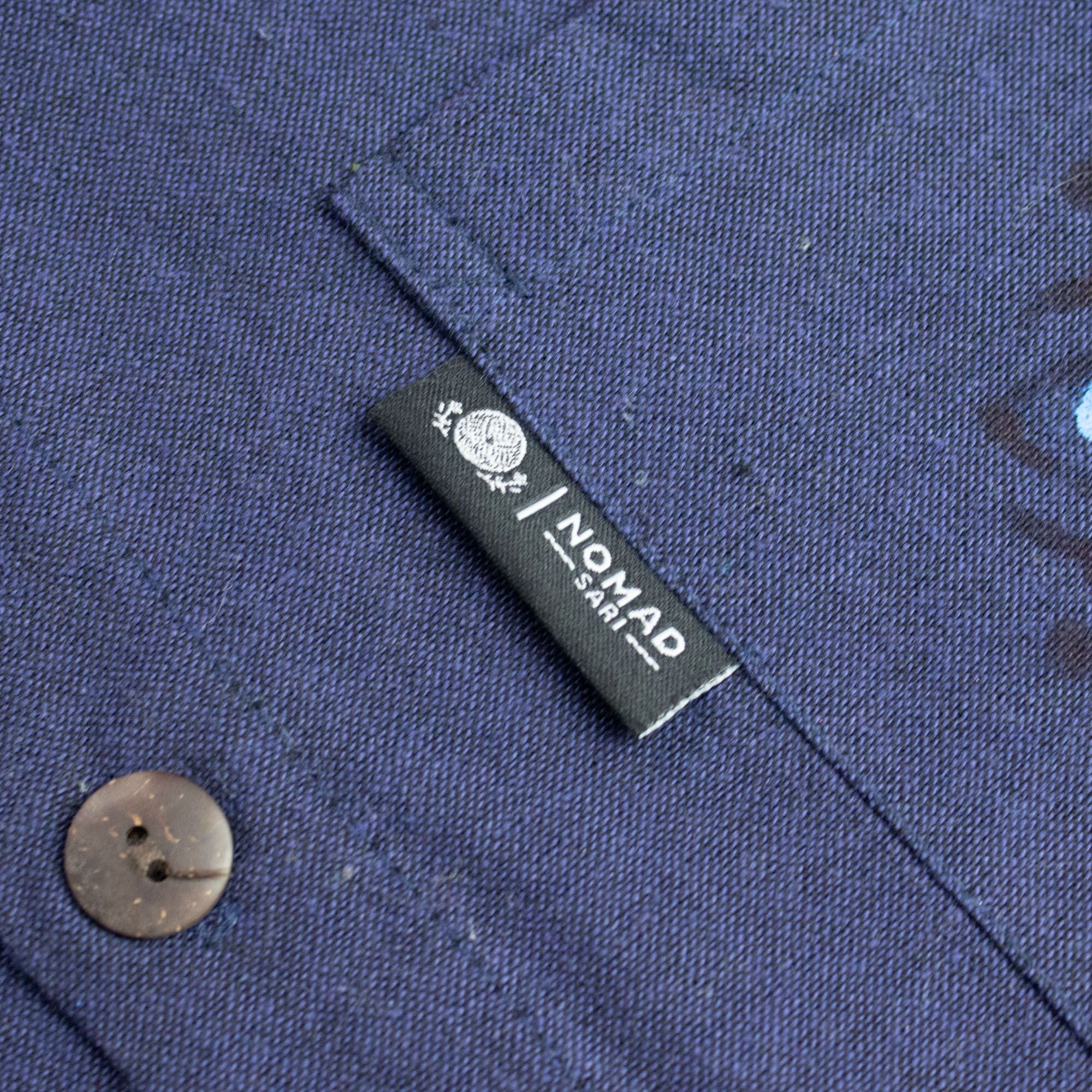 Nomad Grandad Shirt - Indigo Blue Cotton