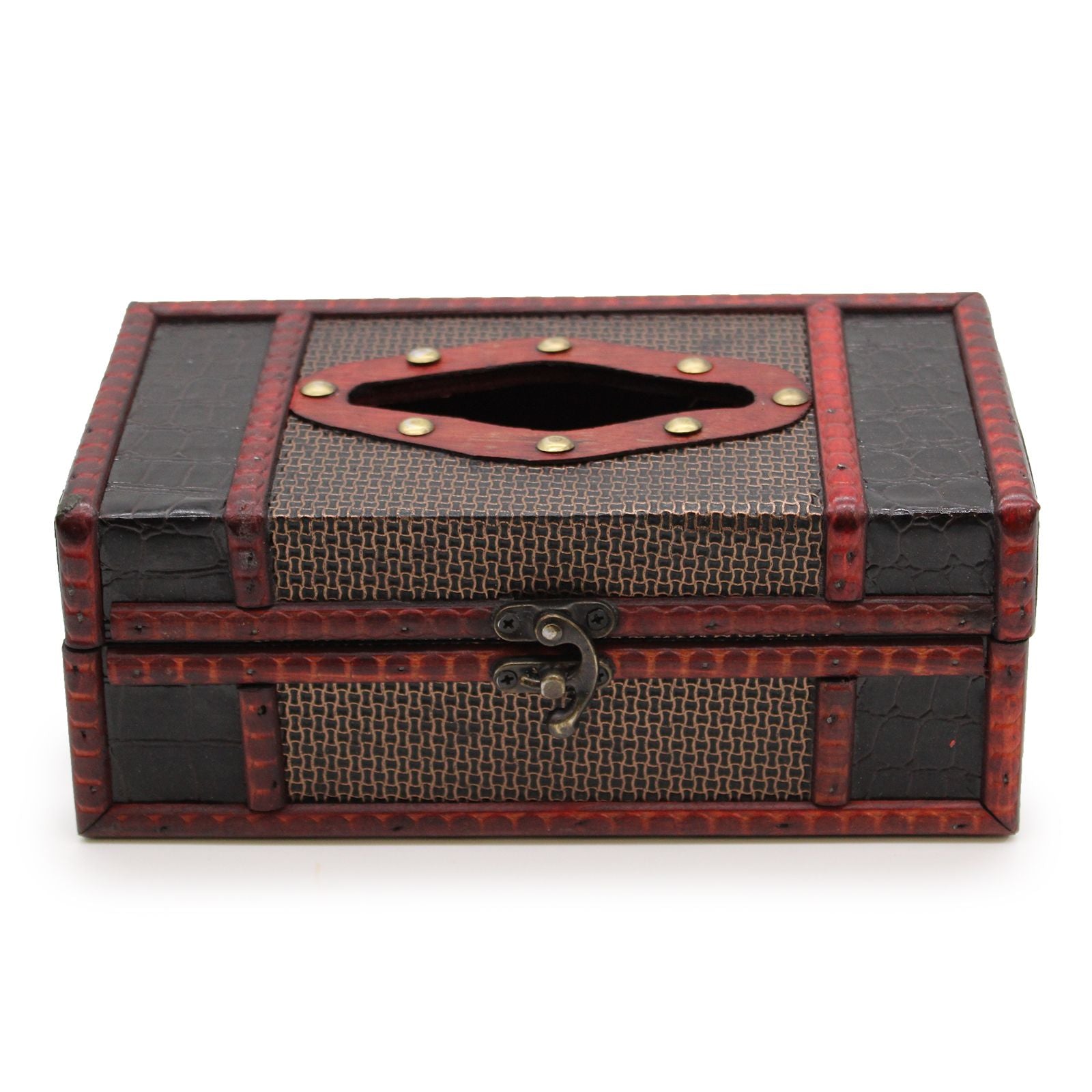 Large Tissue Box Trunk Style - Vintage-Style Decorative Storage