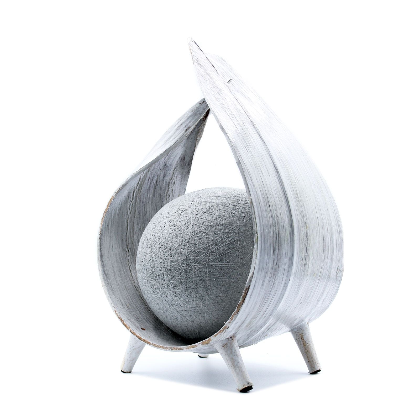 Natural Coconut Lamp - Whitewash Wrapover - Handcrafted & Eco