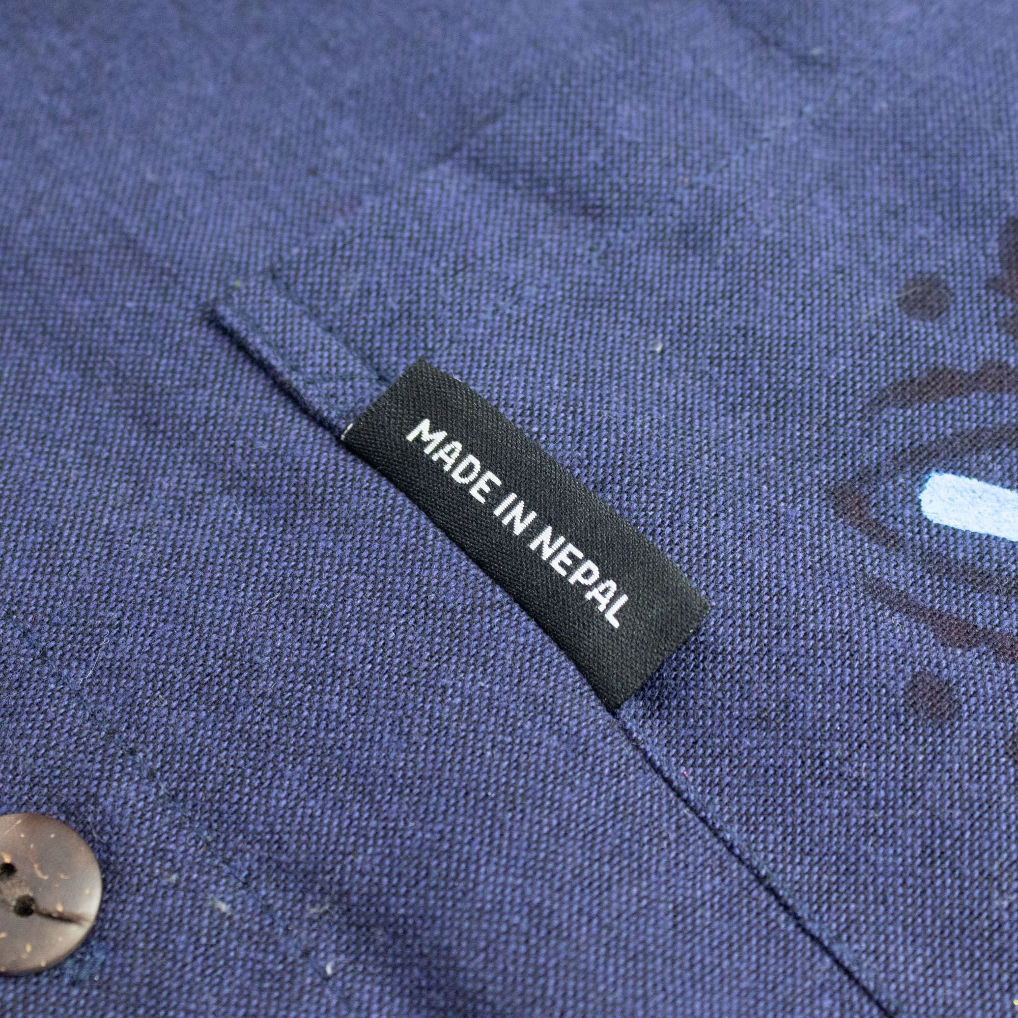 Nomad Grandad Shirt - Indigo Blue Cotton