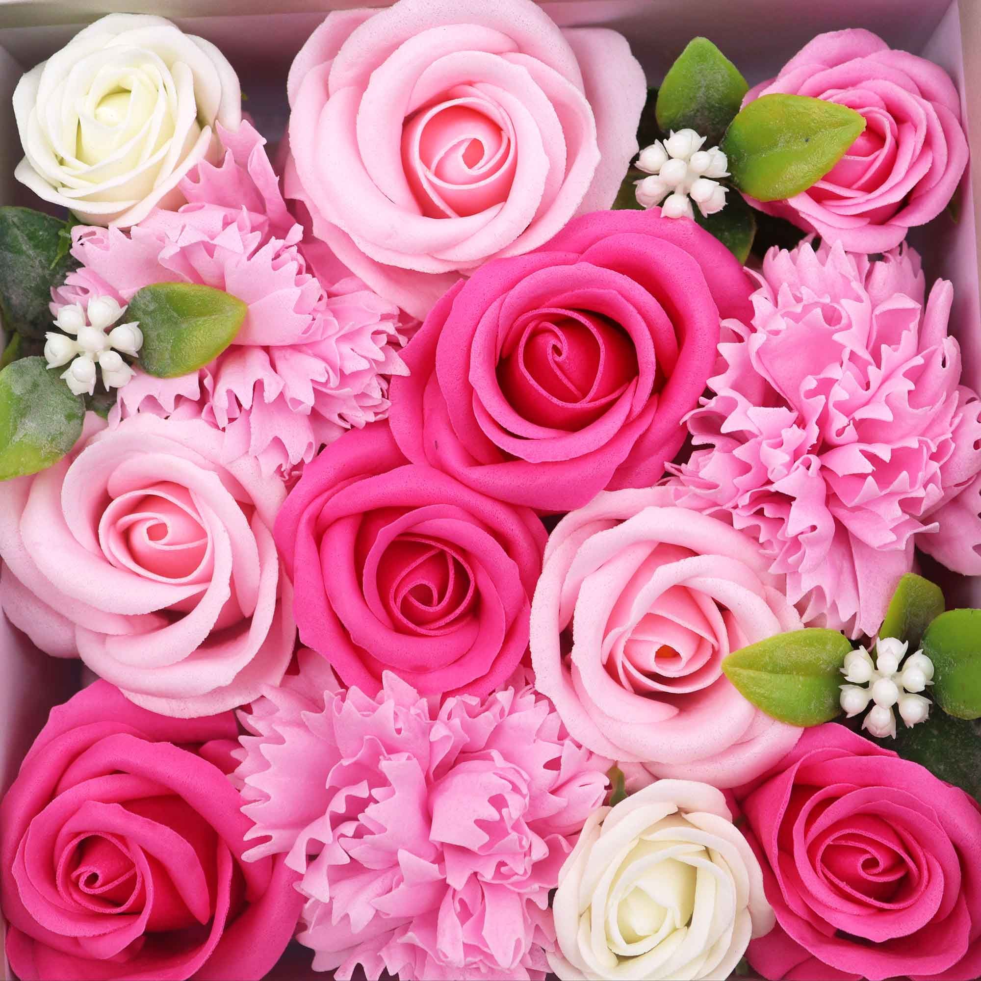 Square Box - Baby Blessings - Pinks - Soap Flower Gift Round Box