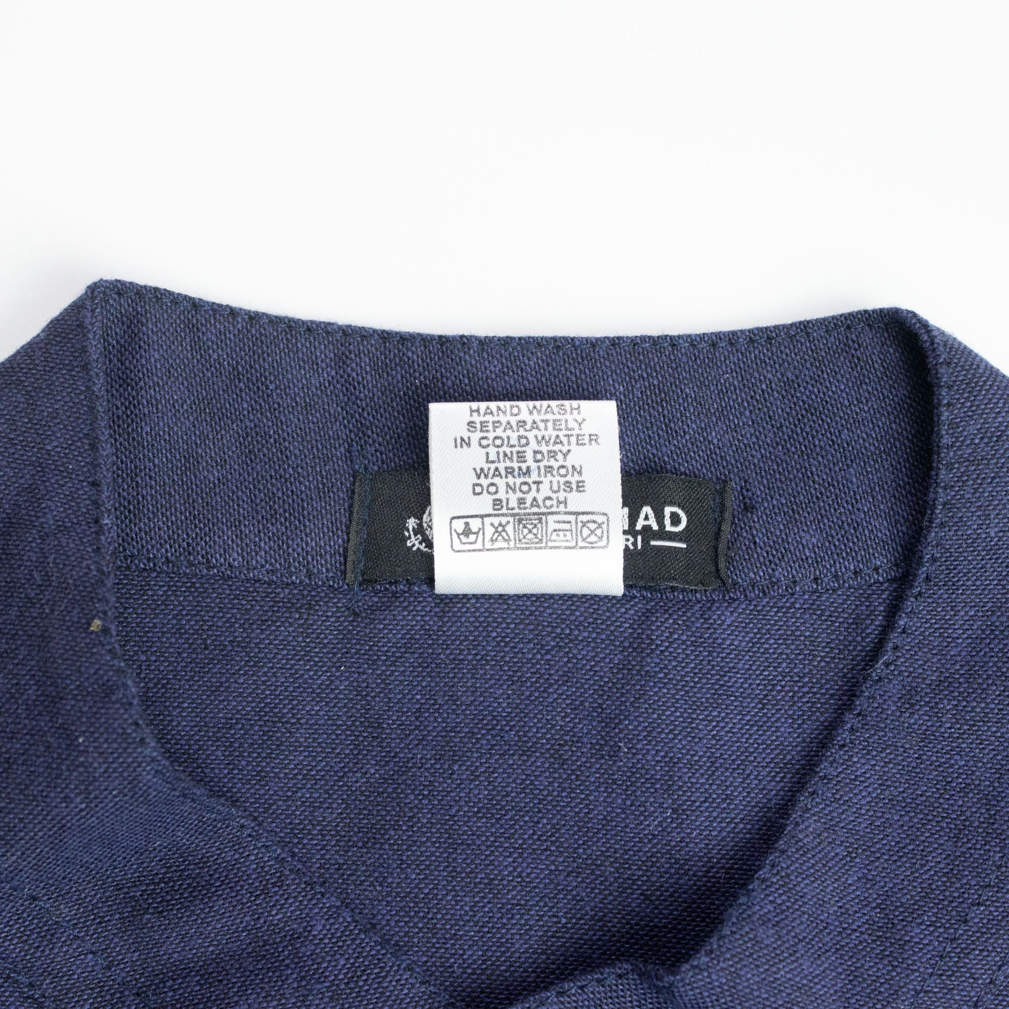 Nomad Grandad Shirt - Indigo Blue Cotton