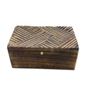 Vintage Deco - Multi Purpose Box - 22x12x10cm -  Antique Lines| Handcrafted Mango Wood Storage Box