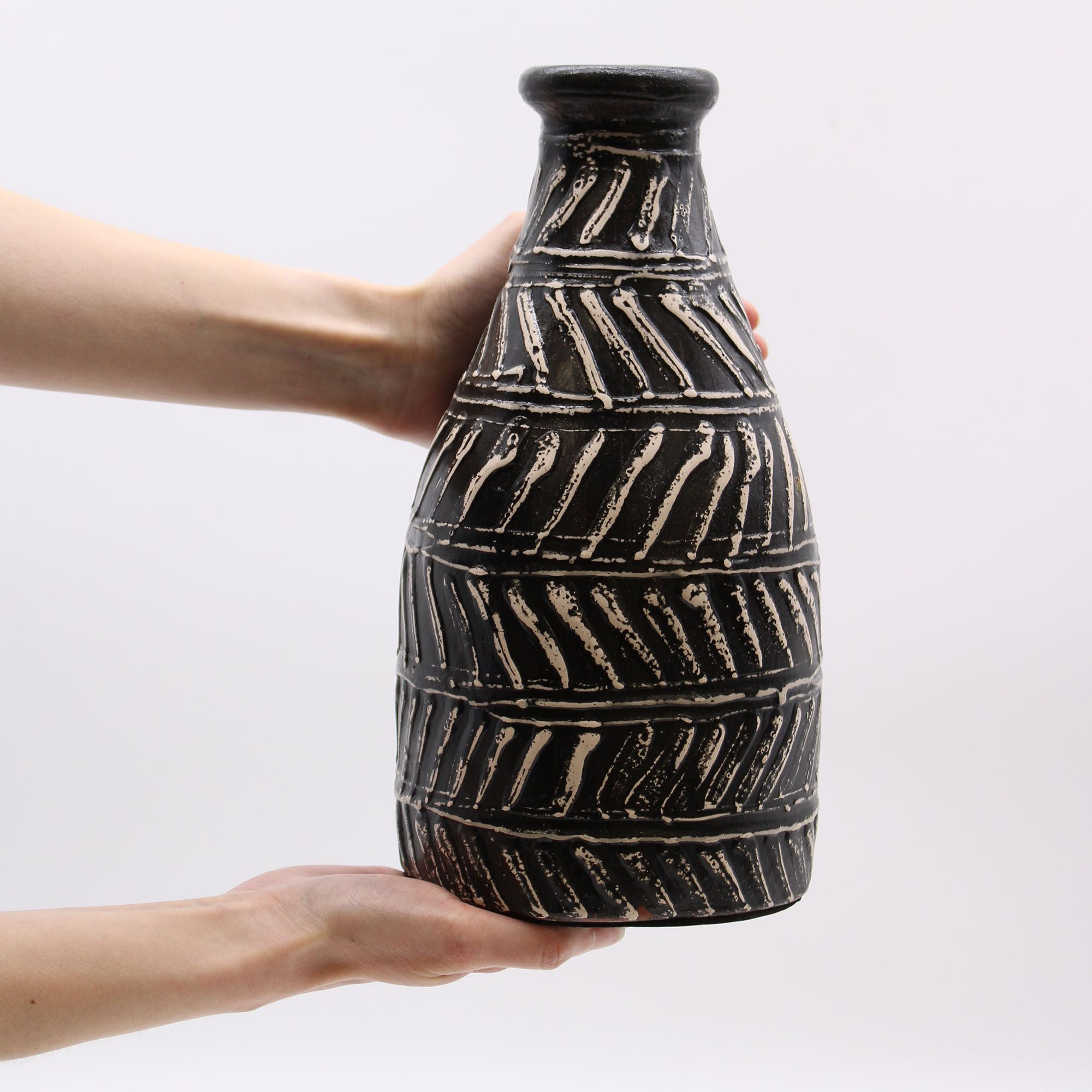 Greek Taper Vase - Chocolate - handmade