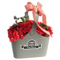 Basket Soap Flower Bouquet - Red (bath flowers)