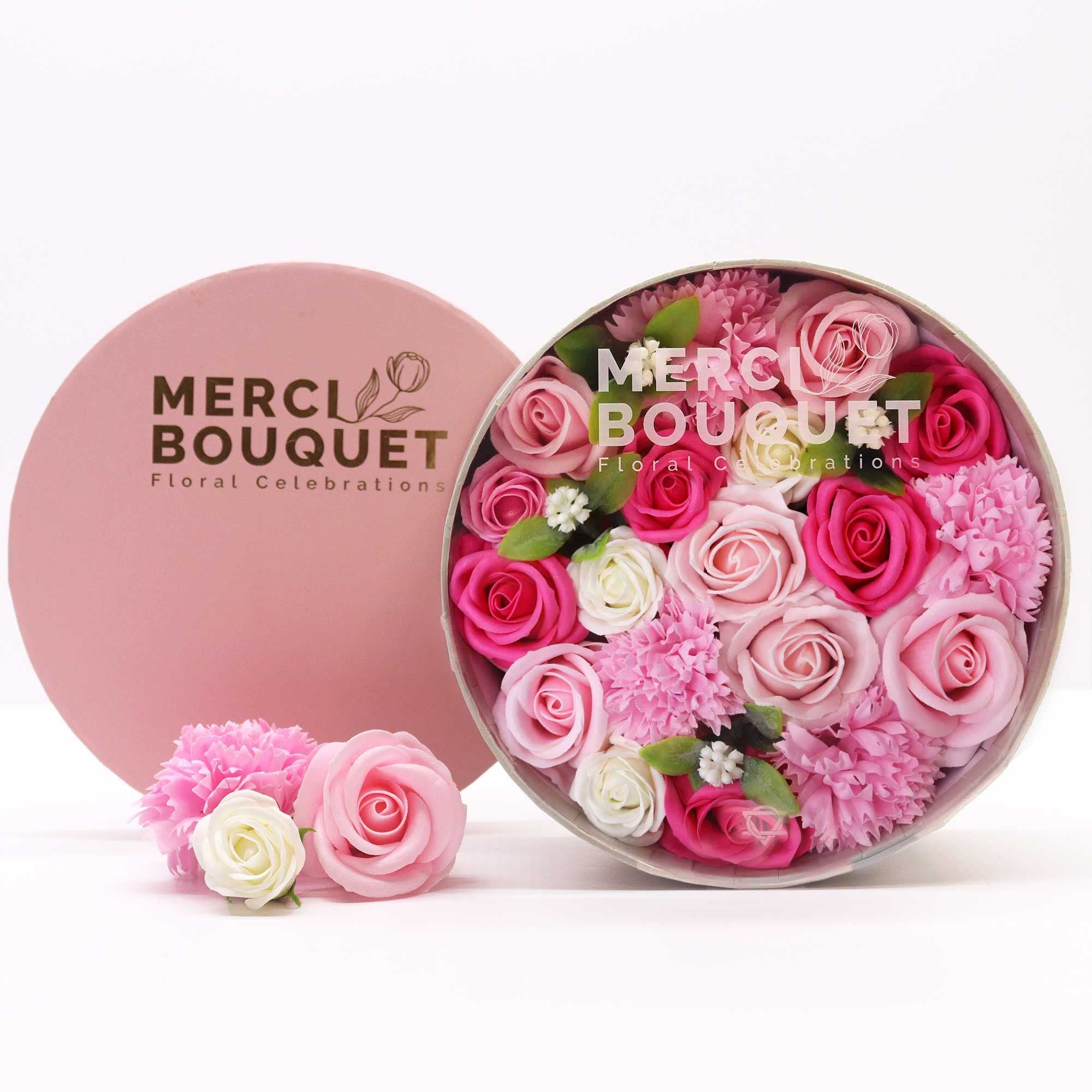 Round Box - Baby Blessings - Pinks - Soap Flower Gift Round Box