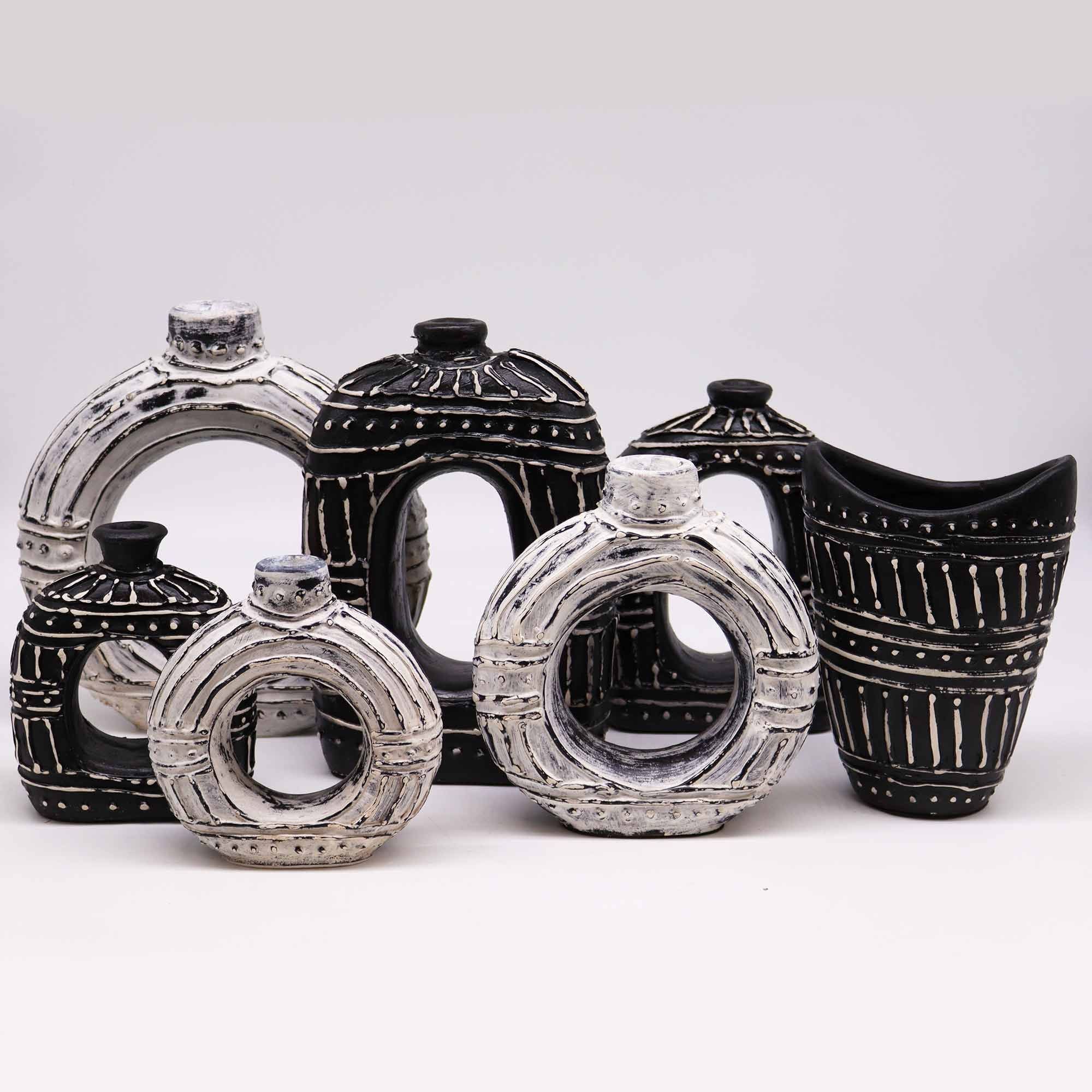 Swirls Shaped Vase - Chocolate - handmade