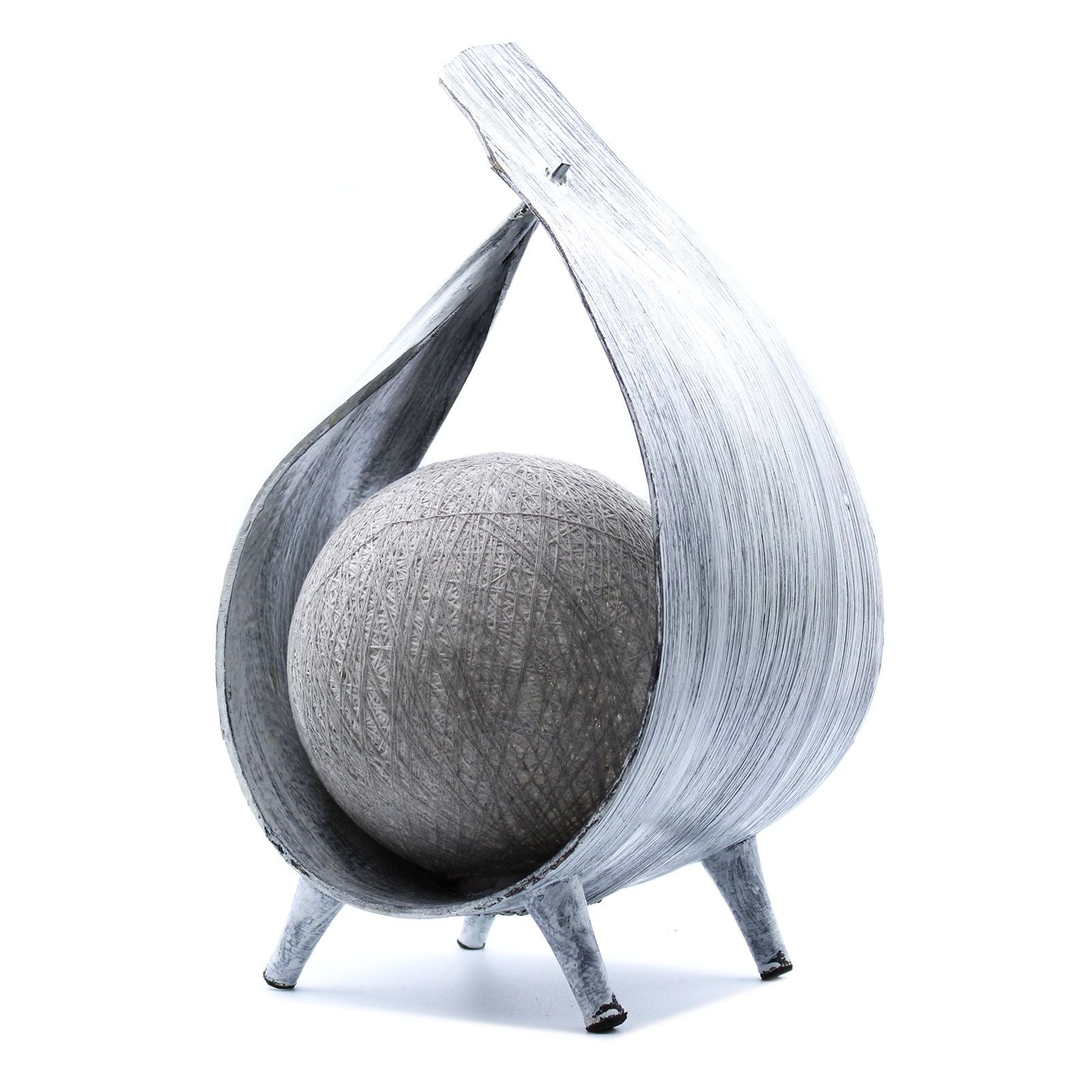 Natural Coconut Lamp - Greywash Wrapover  - Handcrafted & Eco