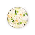 Round Box - Wedding Blessings - White & Ivory - Soap Flower Gift Round Box