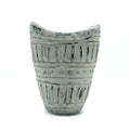 Wide Neck Shaped Vase - Cream 22cm - handmade
