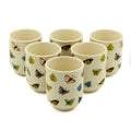 Butterfly Herbal Tea Cups - Ceramic Tea Cups (Set of 6)