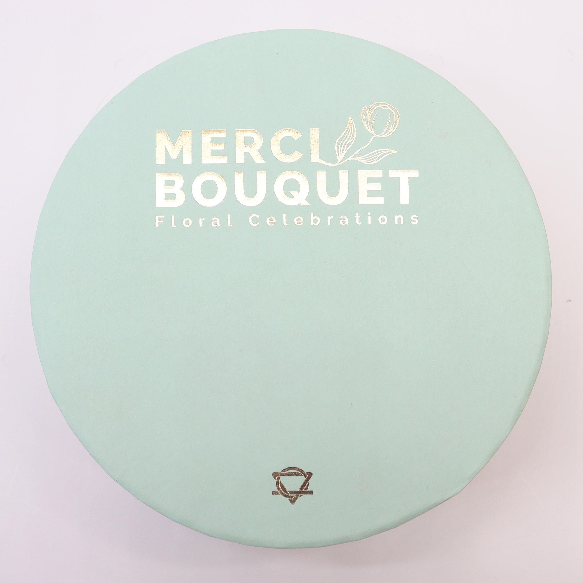 Round Box - Wedding Blessings - White & Ivory - Soap Flower Gift Round Box