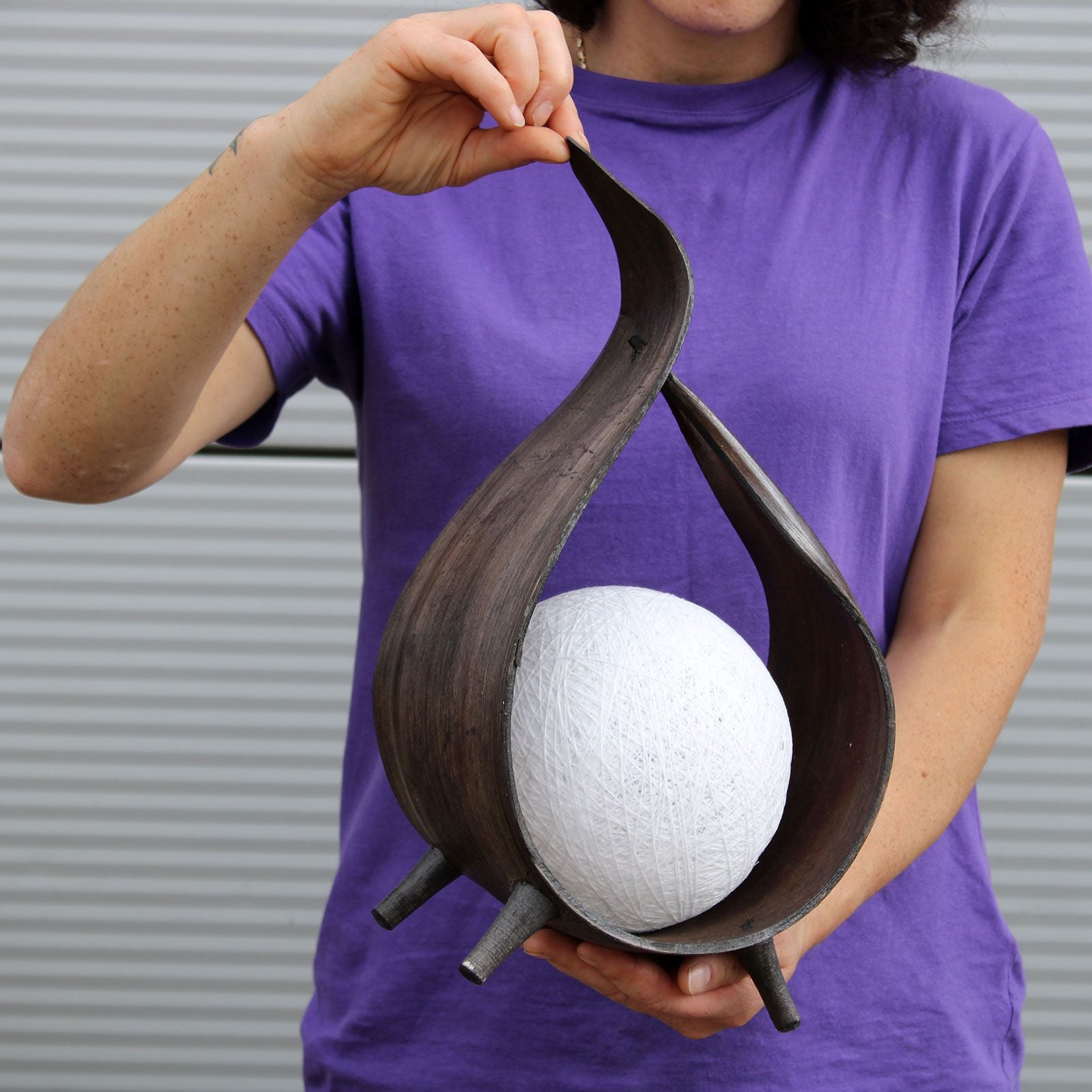 Natural Coconut Lamp - Chocolate Wrapover Twist - Handcrafted & Eco