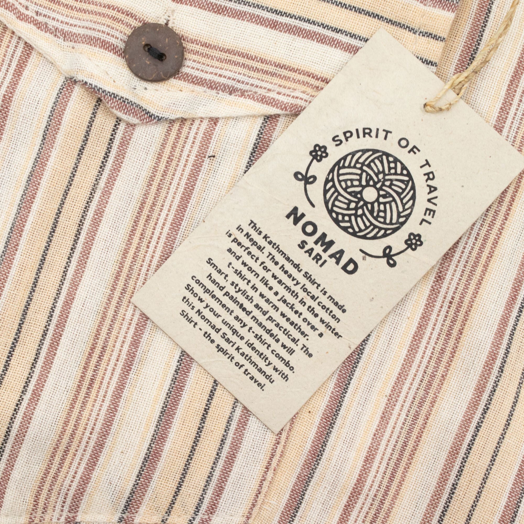 Nomad Sari Grandad Shirt in Brown Beige