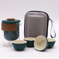 Travel Mountain Teapot Set with 4 Cups & Travel Case – Glass & Ceramic Tea Set