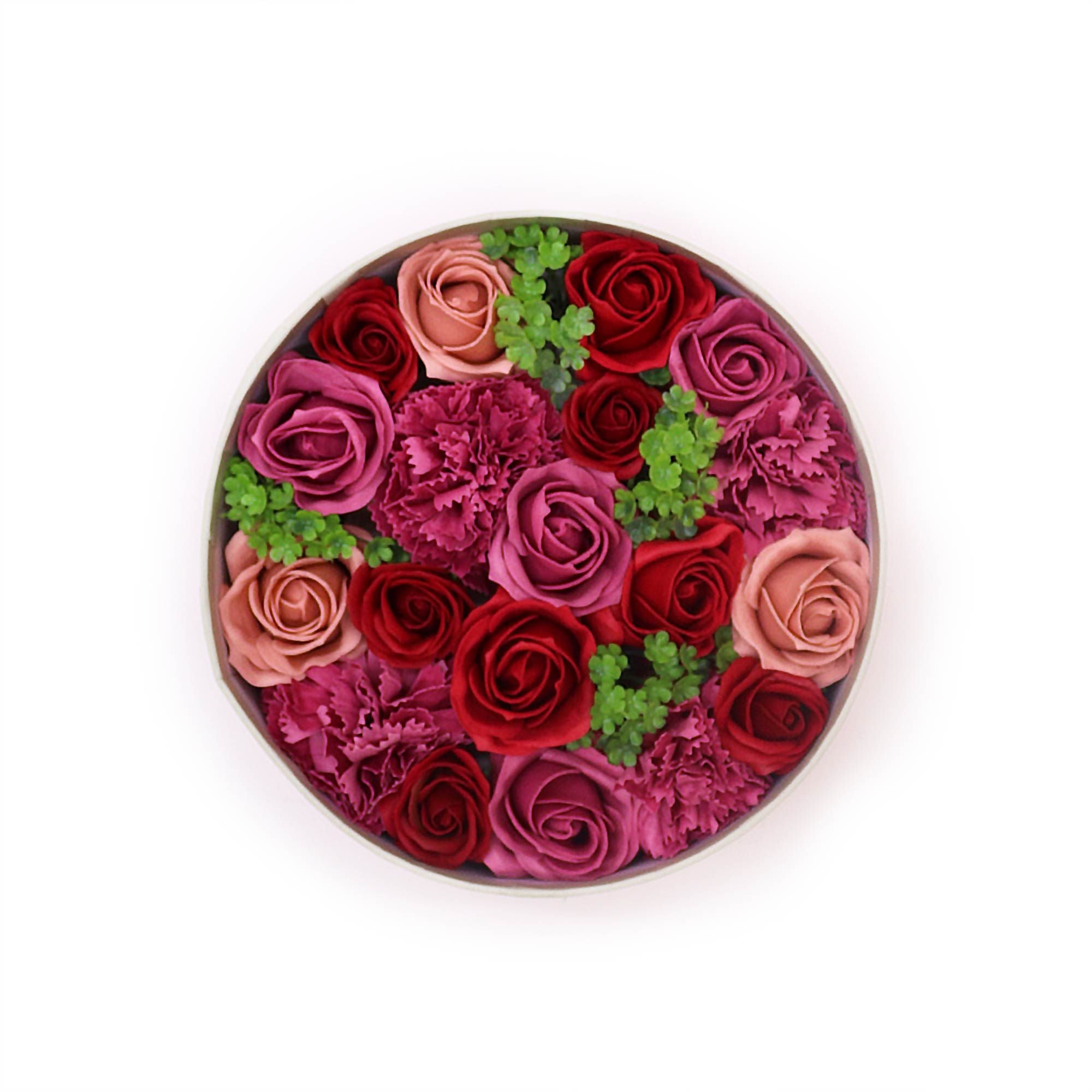 Round Box - Vintage Roses - handcrafted Soap Flower Gift Round Box
