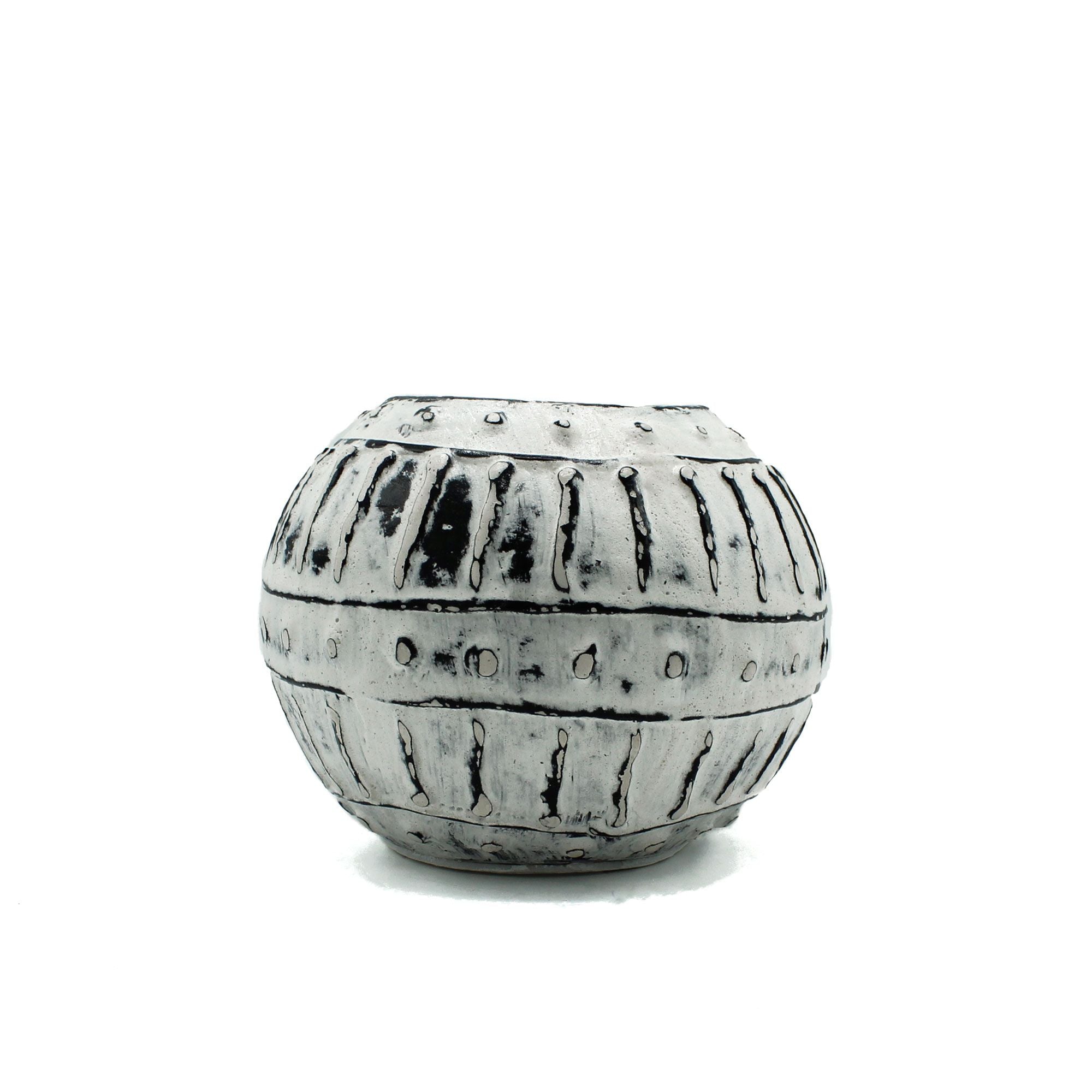 Greek Bubble Clay Plant Pot  - Cream 10cm - handmade