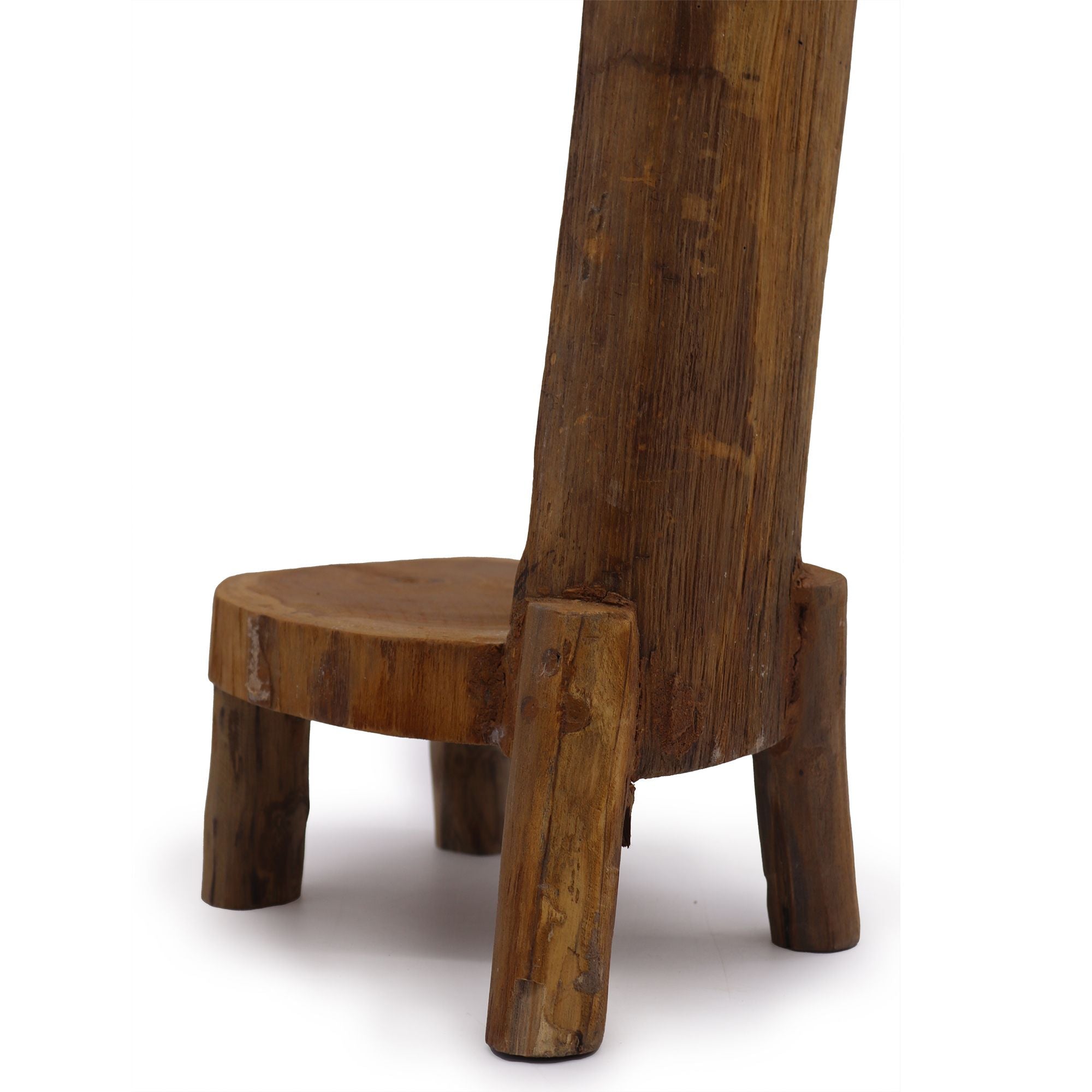 Natural Teak Log Shelve Display 3 Shelves - 100cm high