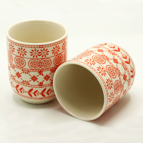 Amber Herbal Tea Cups – Warm Ceramic Tea Cups (Set of 6)