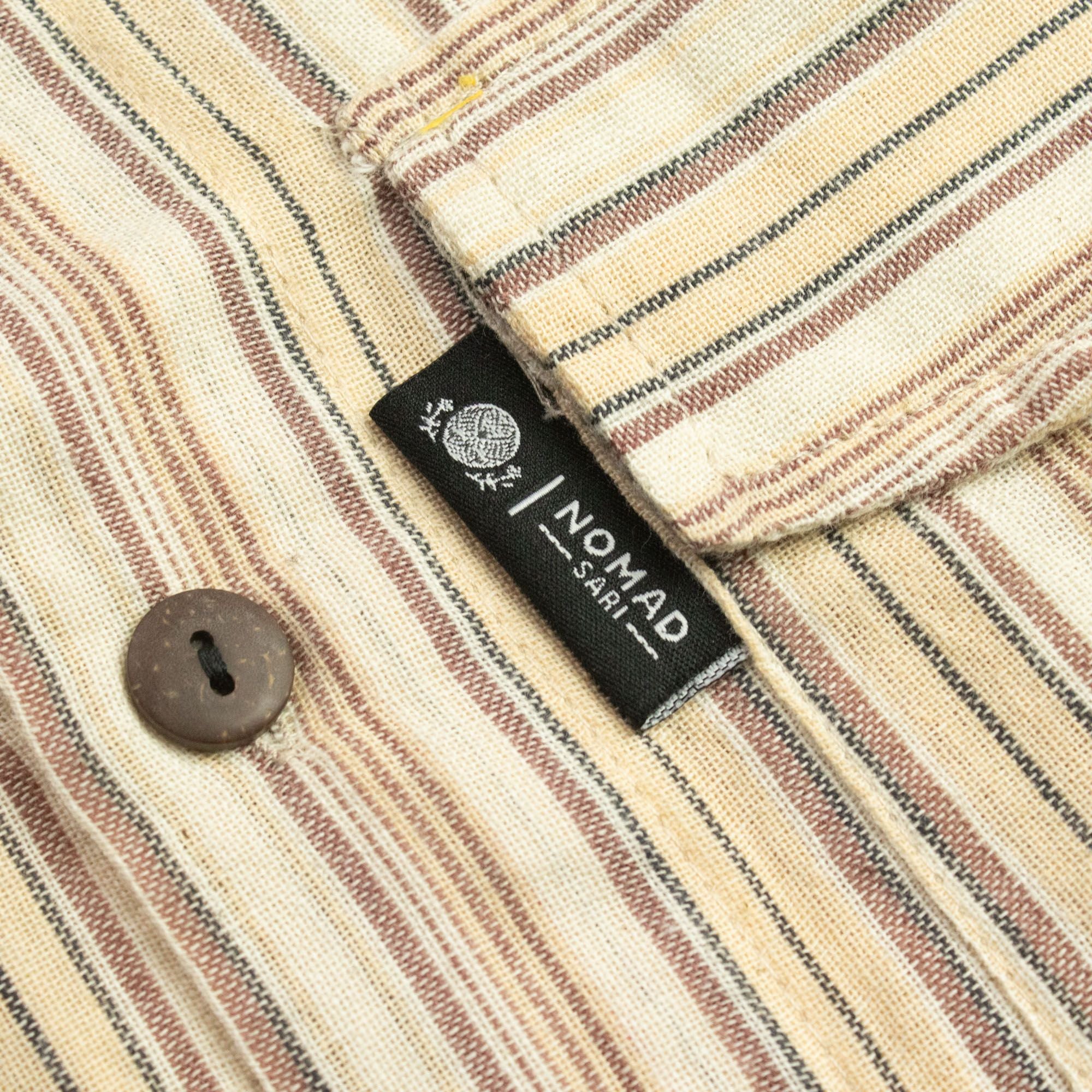 Nomad Sari Grandad Shirt in Brown Beige