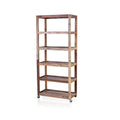Six-Shelf Display Unit with Casters | Recycled Teak Wood – Handcrafted in Bali