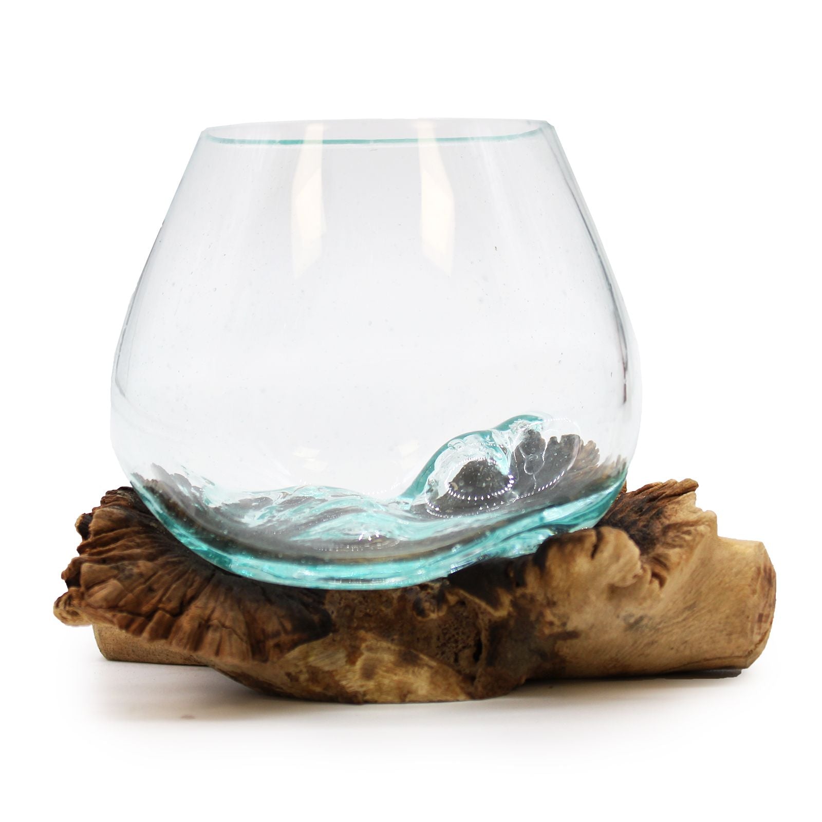 Handmade Molten Glass on Rare Parasite Wood – 11cm Artisan Bowl