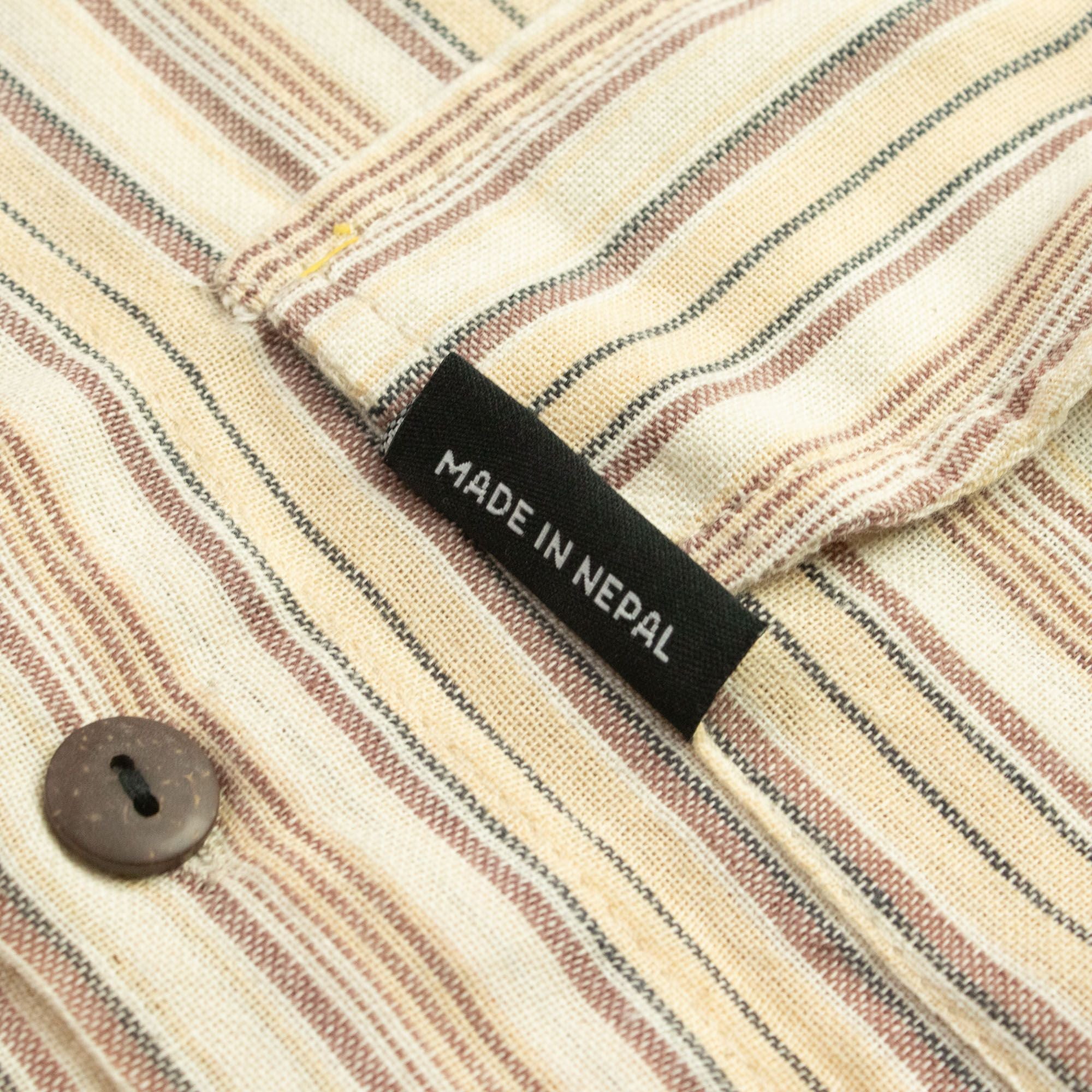Nomad Sari Grandad Shirt in Brown Beige
