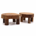 Low Teak Wood Pad Display Set of 2 - 24x10cm