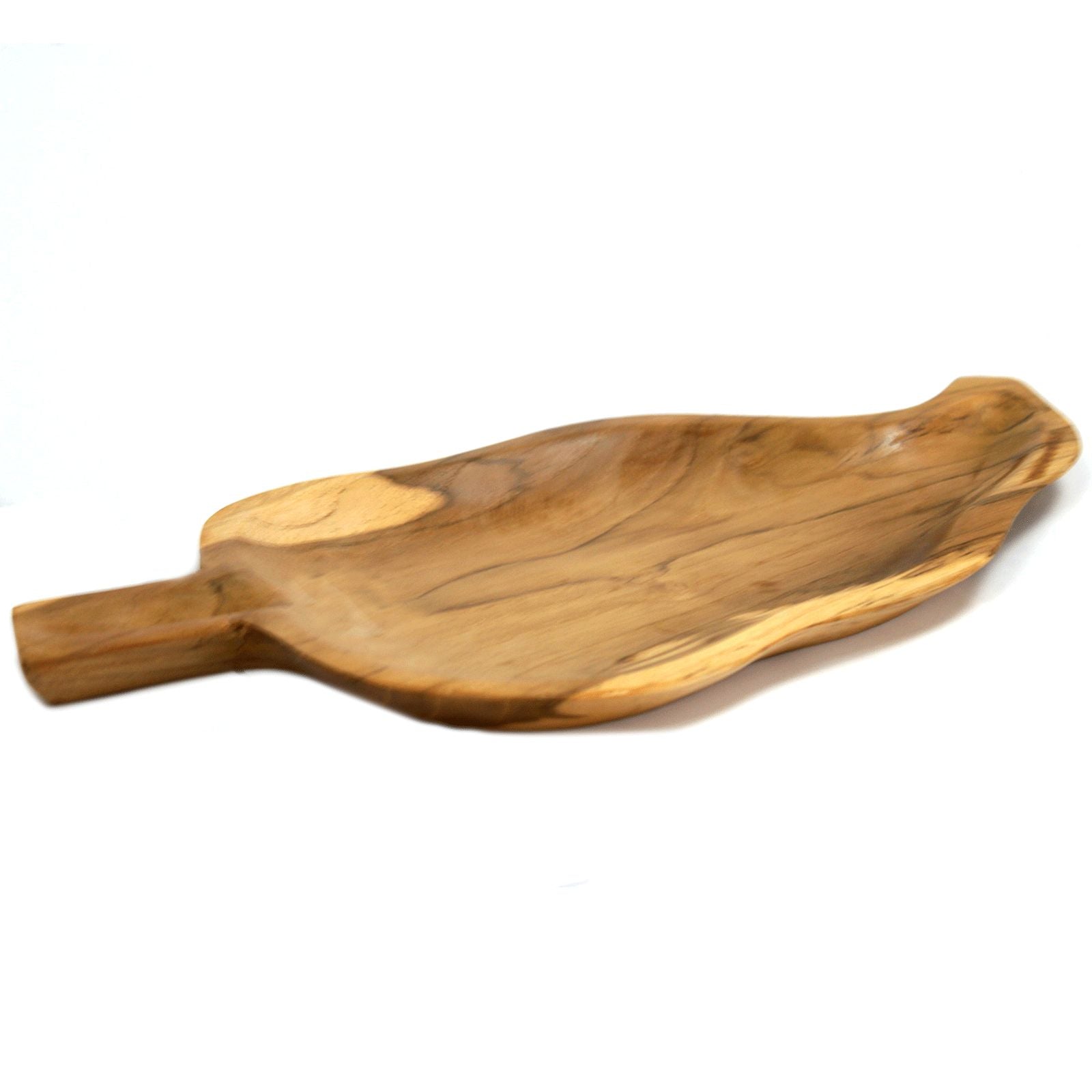 Teak Leaf Shaped Bowl 32cm – Hand-Carved Natural Leaf Design Serving Bowl