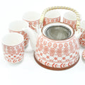 Herbal Teapot Set - Amber - 650ml Teapot with 6 Cups & Strainer