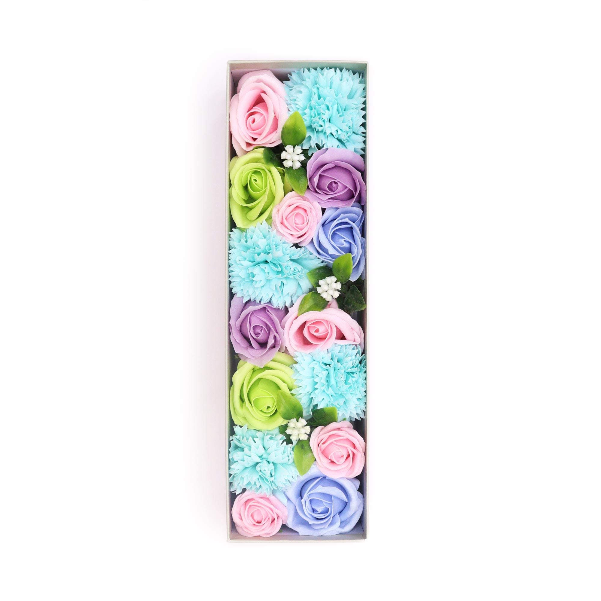 Long Box - Baby Blessings - Blues - Soap Flower Gift Round Box
