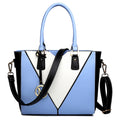 Miss Lulu Leather Look V - Shape Shoulder Handbag - Blue