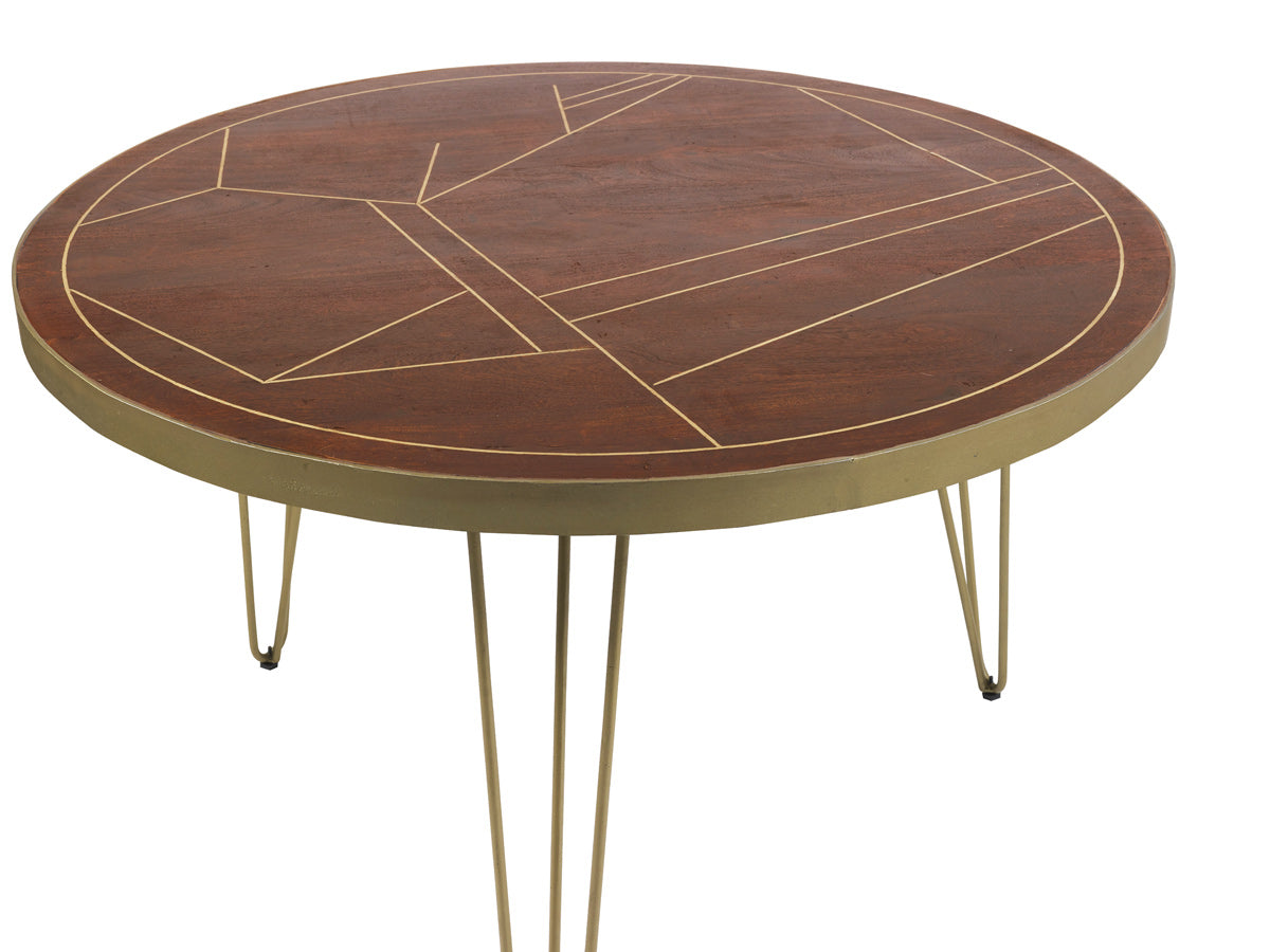 Dark Gold Round Dining Table 
