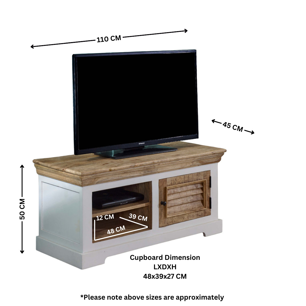Alfie Wood Tv Cabinet/Bench/Shoe Rack Upto 43" 