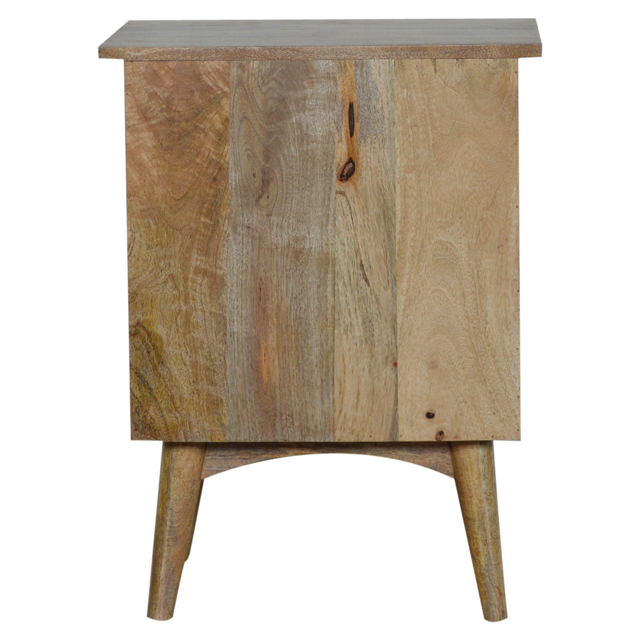 Nordic 2-Drawer Bedside Table - Solid Mango Wood | Oak-ish Finish