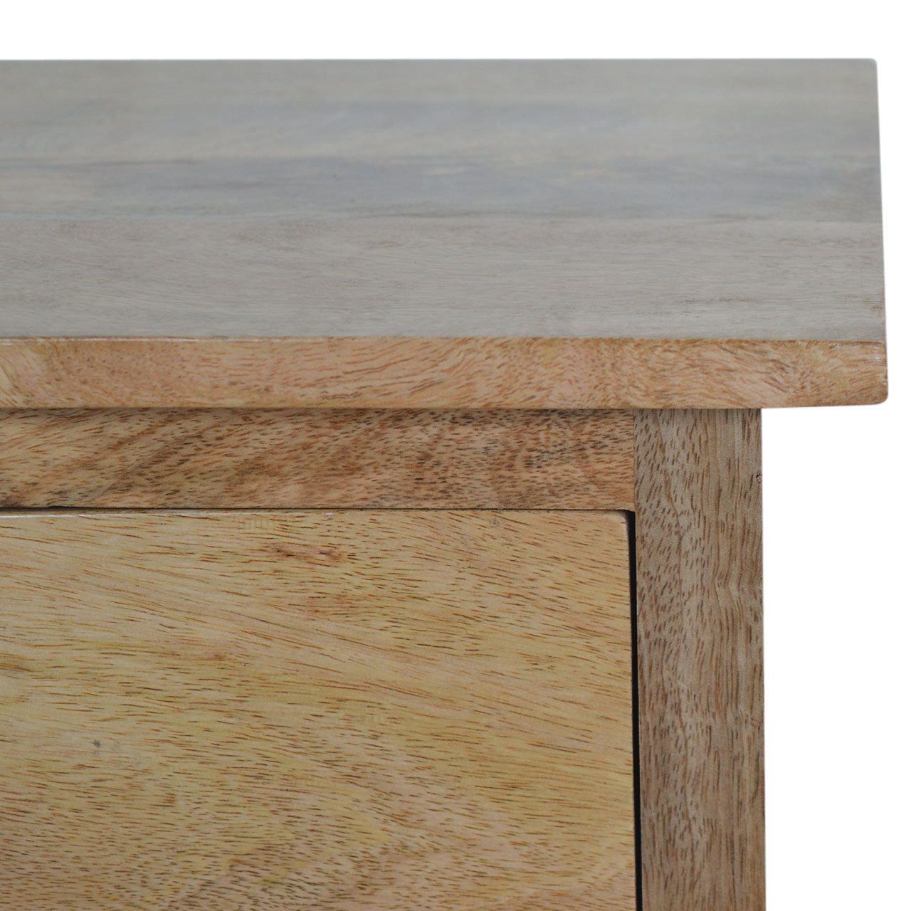 Nordic 2-Drawer Bedside Table - Solid Mango Wood | Oak-ish Finish