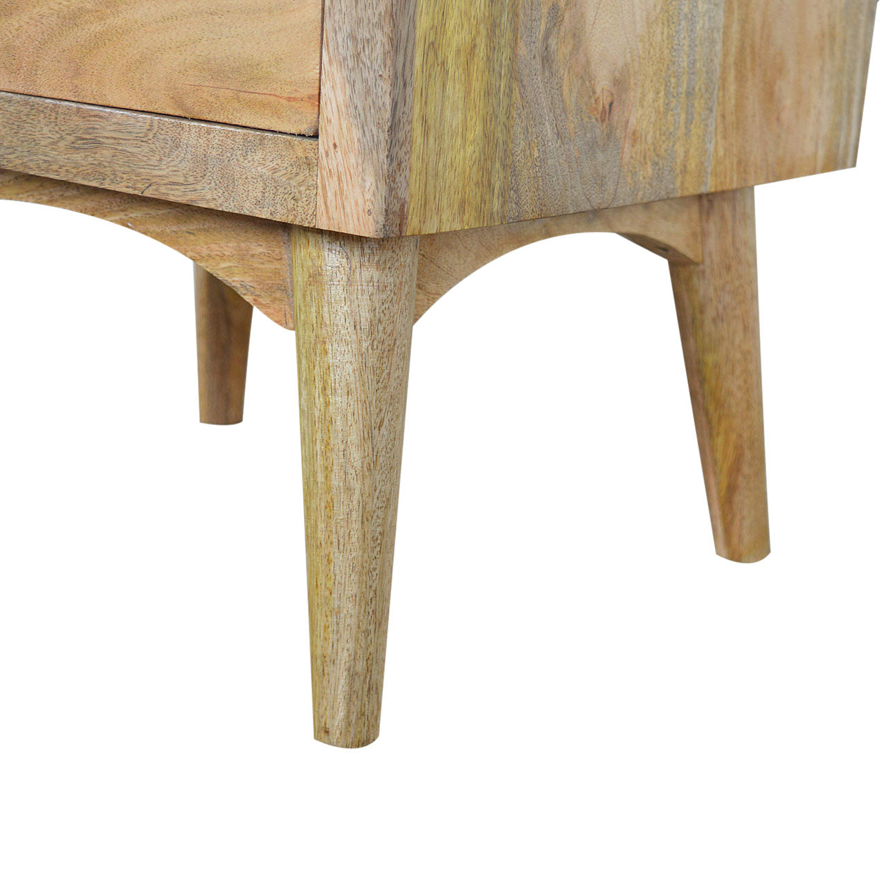 Nordic 2-Drawer Bedside Table - Solid Mango Wood | Oak-ish Finish